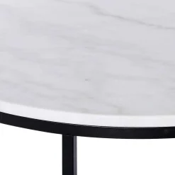 Wohnen Runder Design Couchtisch mit Marmorplatte - Ciliuma