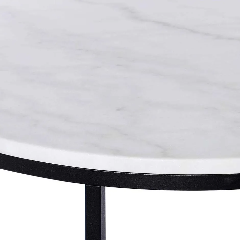 Wohnen Runder Design Couchtisch mit Marmorplatte - Ciliuma