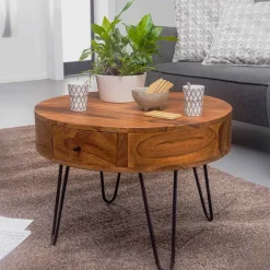 Wohnen Runder Design Couchtisch mit Schublade - Pullman