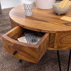 Wohnen Runder Design Couchtisch mit Schublade - Pullman