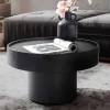 Wohnen Runder Design-Couchtisch in Schwarz - Plurana