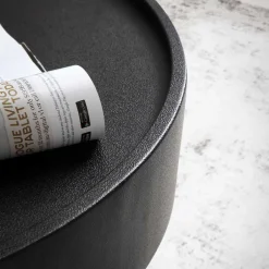 Wohnen Runder Design-Couchtisch in Schwarz - Plurana