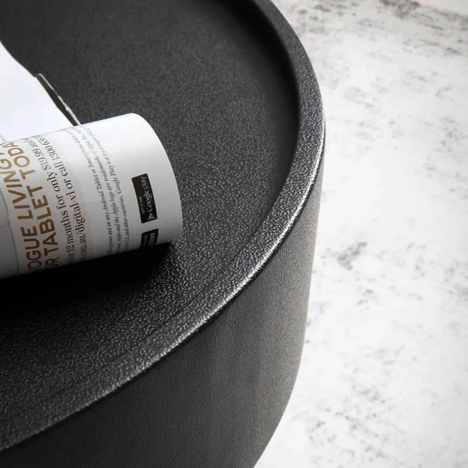 Wohnen Runder Design-Couchtisch in Schwarz - Plurana