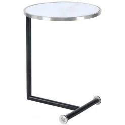 Runder Designer Anstelltisch aus Glas & Metall - Broncing^Wohnen