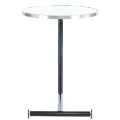 Runder Designer Anstelltisch aus Glas & Metall - Broncing^Wohnen