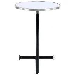 Runder Designer Anstelltisch aus Glas & Metall - Broncing^Wohnen