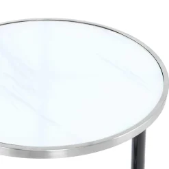 Runder Designer Anstelltisch aus Glas & Metall - Broncing^Wohnen