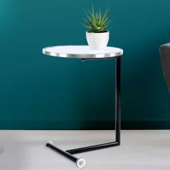 Runder Designer Anstelltisch aus Glas & Metall - Broncing^Wohnen