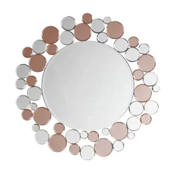 Wohnen Runder Designer Spiegel in Silber & Rosegold - Sulliva