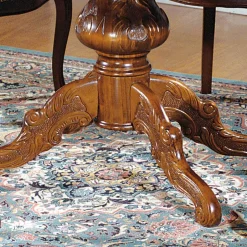 Wohnen Runder Esstisch im Barockstil Magari mit Nussbaum Furnier