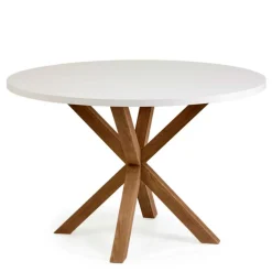 Wohnen Runder Esstisch in Weiß & Holzoptik Natur - Maggio