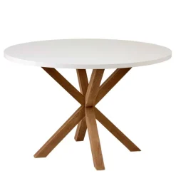 Wohnen Runder Esstisch in Weiß & Holzoptik Natur - Maggio