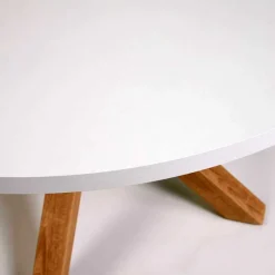 Wohnen Runder Esstisch in Weiß & Holzoptik Natur - Maggio