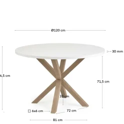 Wohnen Runder Esstisch in Weiß & Holzoptik Natur - Maggio