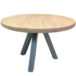 Runder Esstisch mit Holzplatte Mango - Belafoma^Wohnen Outlet