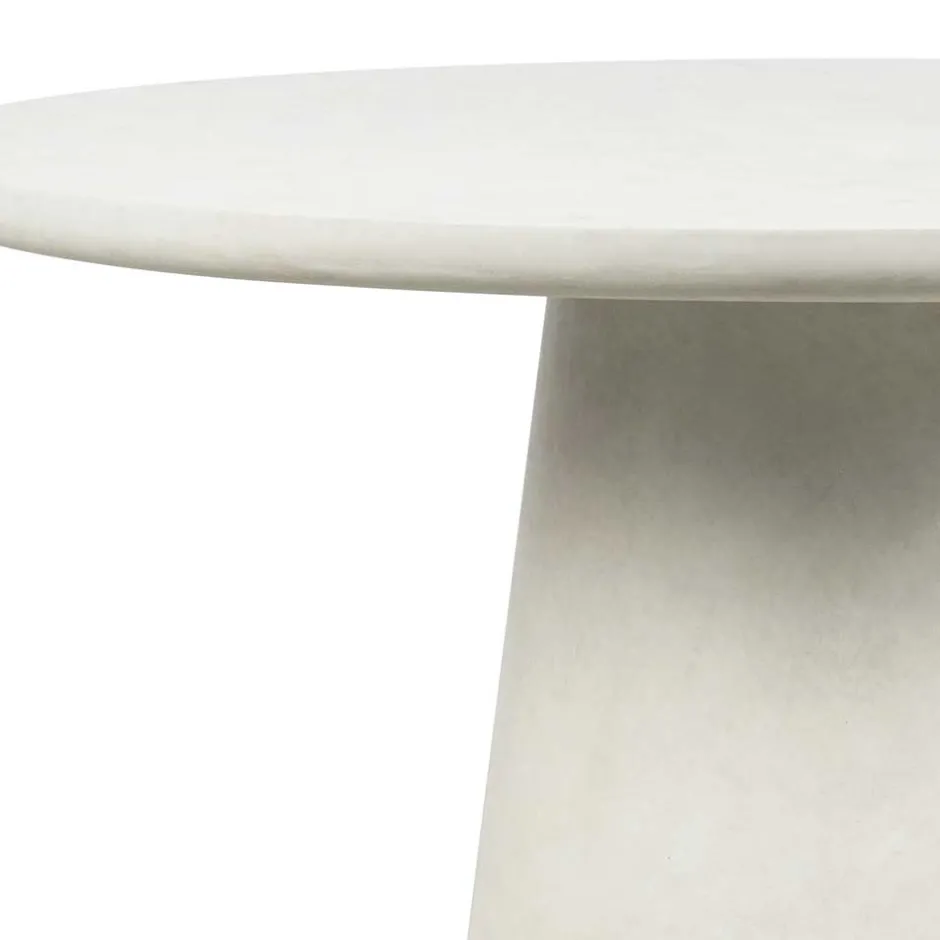 Runder Esszimmer Säulentisch in Weiß Tonfaser - Emsa^Wohnen Sale