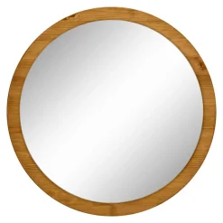 Wohnen Runder Flurspiegel mit Massivholzrahmen - Zavieca