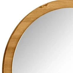 Wohnen Runder Flurspiegel mit Massivholzrahmen - Zavieca