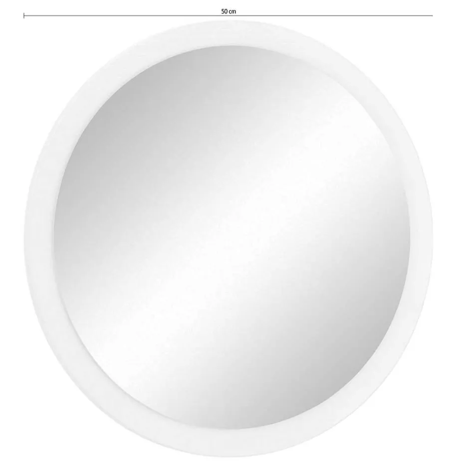 Wohnen Runder Flurspiegel mit Massivholzrahmen - Zavieca