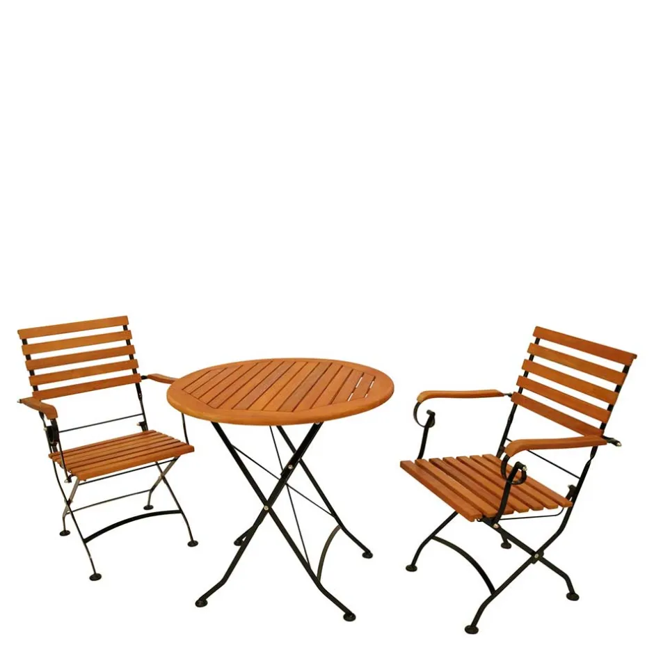 Wohnen Runder Gartentisch mit Armlehnstühlen - Georgy (dreiteilig)