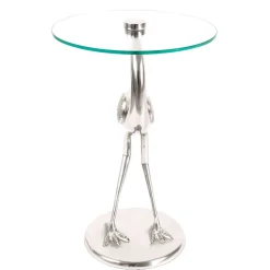 Runder Glas Beistelltisch mit Vogel Design Fuß - Lanaga^Wohnen Best