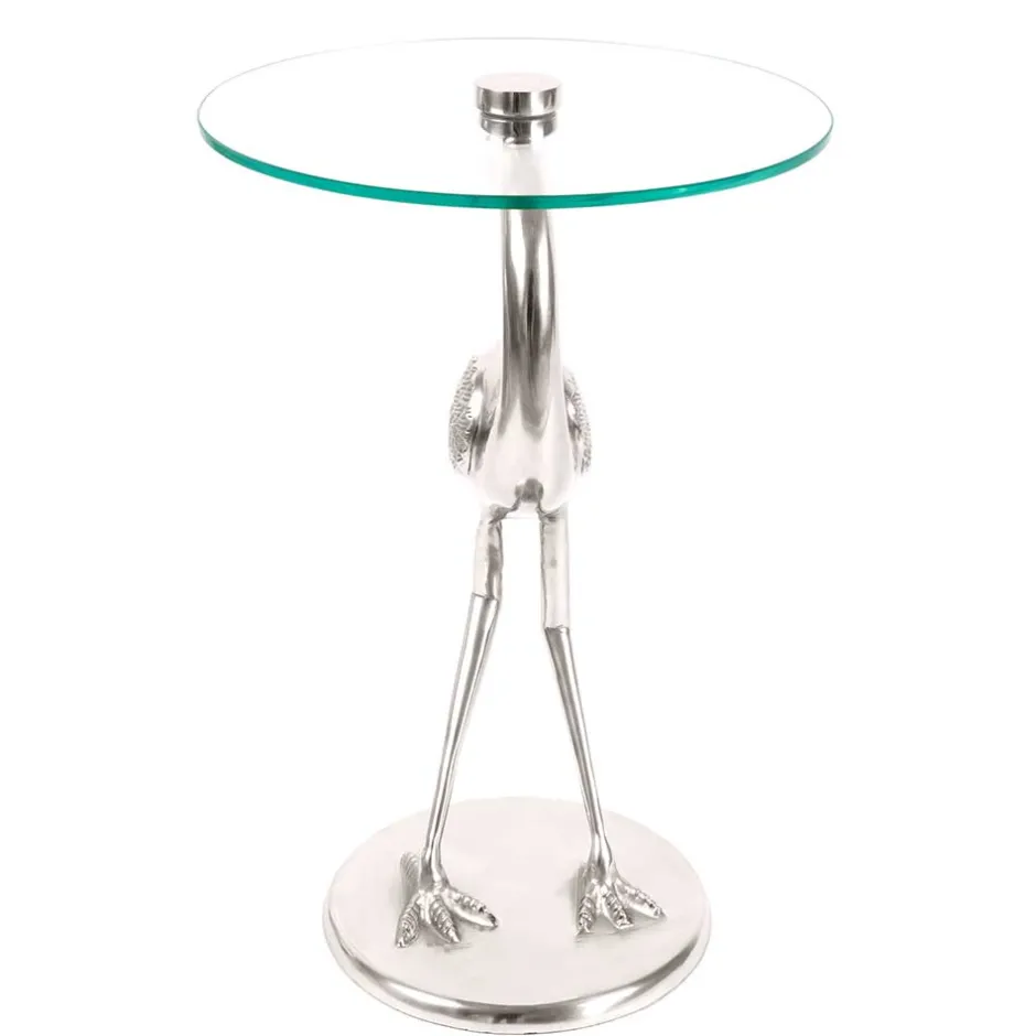 Runder Glas Beistelltisch mit Vogel Design Fuß - Lanaga^Wohnen Best