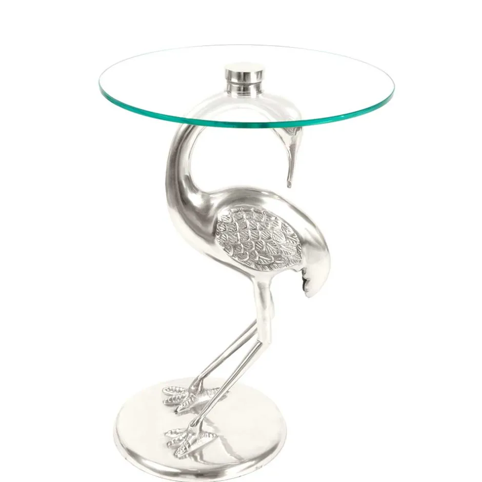 Runder Glas Beistelltisch mit Vogel Design Fuß - Lanaga^Wohnen Best