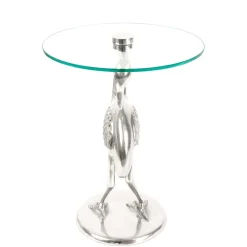 Runder Glas Beistelltisch mit Vogel Design Fuß - Lanaga^Wohnen Best
