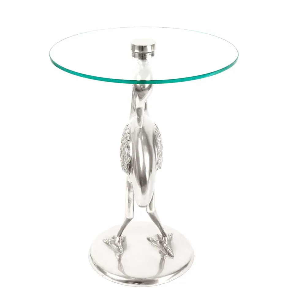 Runder Glas Beistelltisch mit Vogel Design Fuß - Lanaga^Wohnen Best