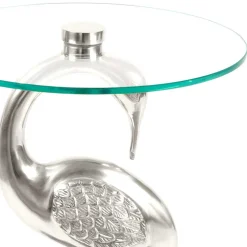 Runder Glas Beistelltisch mit Vogel Design Fuß - Lanaga^Wohnen Best
