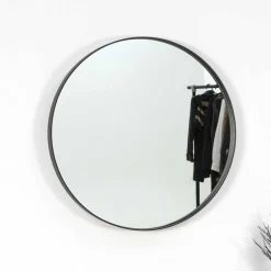 Runder Glasspiegel in Schwarz - Fulia^Wohnen Sale