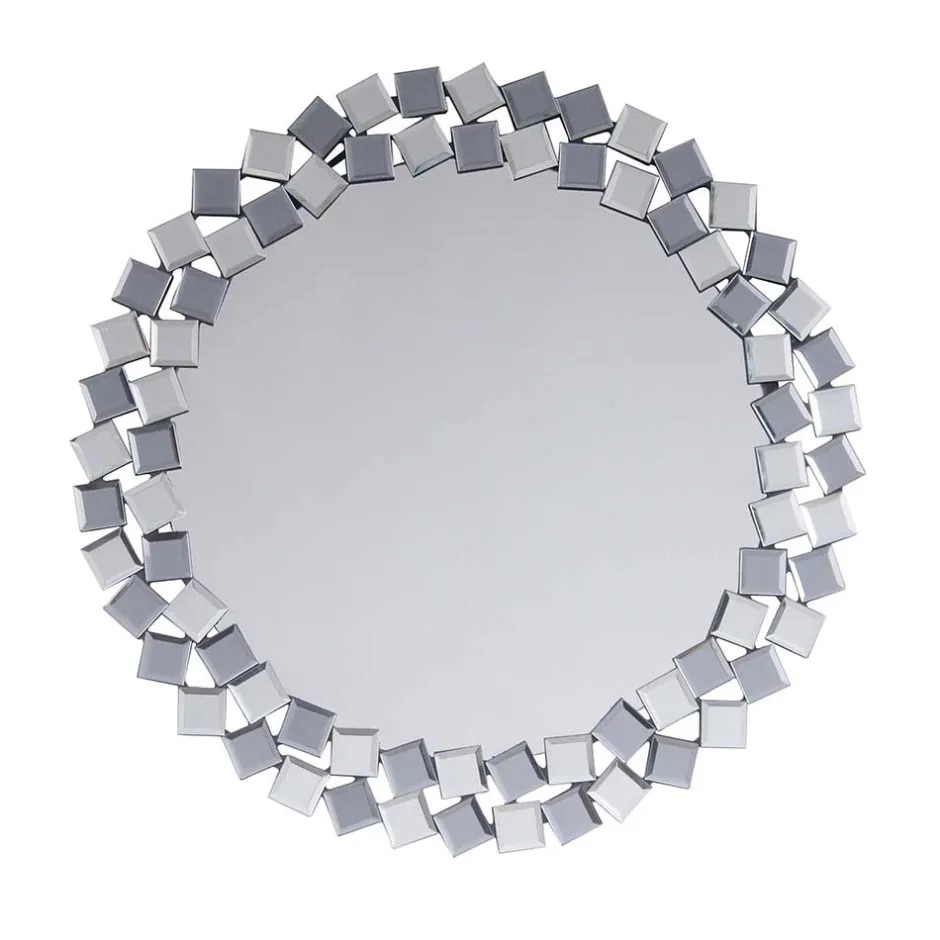 Runder Hängespiegel in Silber & Grau - Compadro^Wohnen Outlet