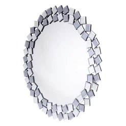 Runder Hängespiegel in Silber & Grau - Compadro^Wohnen Outlet