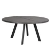 Runder Holztisch Eiche Dunkelbraun & Metall - Liguria^Wohnen Clearance