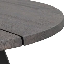 Runder Holztisch Eiche Dunkelbraun & Metall - Liguria^Wohnen Clearance