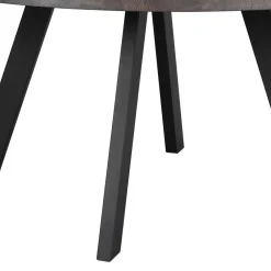 Runder Holztisch Eiche Dunkelbraun & Metall - Liguria^Wohnen Clearance