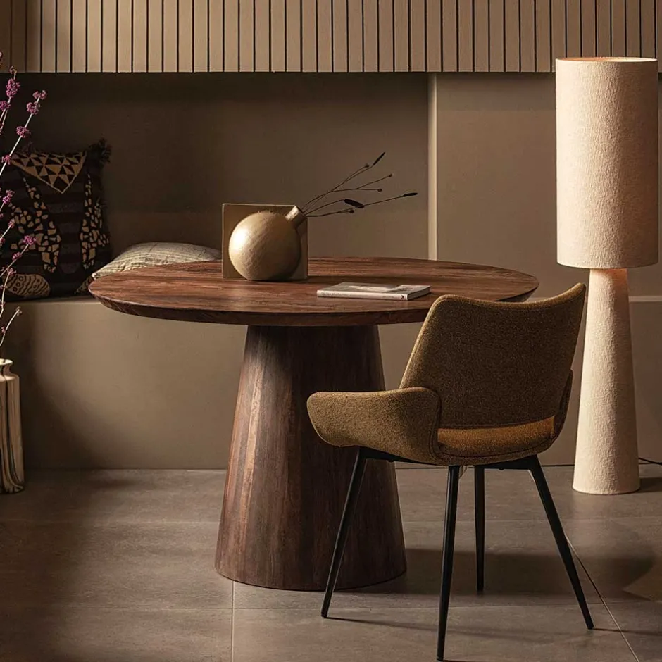 Runder Holztisch in Walnuss Braun - Vrenzo^Wohnen Discount