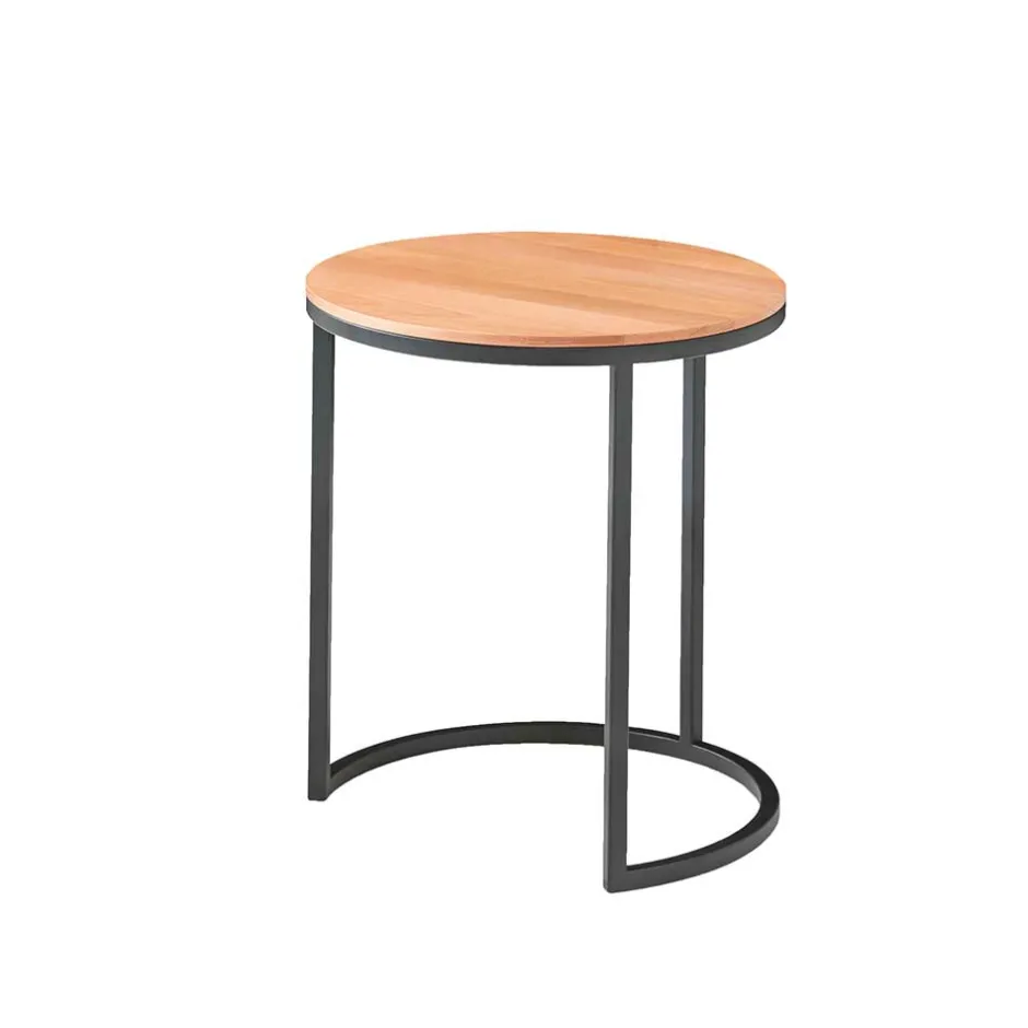 Runder Holztisch mit Metallgestell - Francis^Wohnen Best