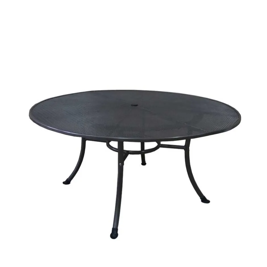 Runder Metall Gartentisch in Grau - Rattania^Wohnen Sale