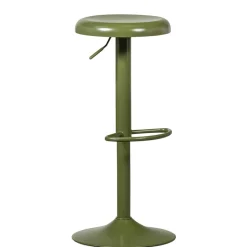 Runder Metall-Barhocker in Grün - höhenverstellbar - Giolia^Wohnen Outlet