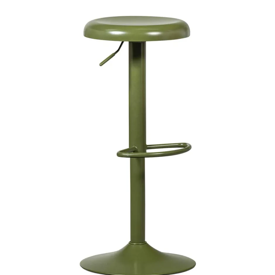 Runder Metall-Barhocker in Grün - höhenverstellbar - Giolia^Wohnen Outlet