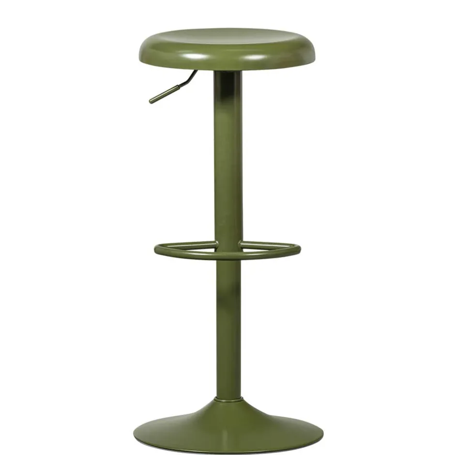 Runder Metall-Barhocker in Grün - höhenverstellbar - Giolia^Wohnen Outlet
