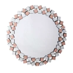 Wohnen Runder Mosaik Spiegel in Rosegold - Promenada