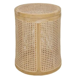 Wohnen Runder Rattan Wäschekorb in Natur - Vilrada