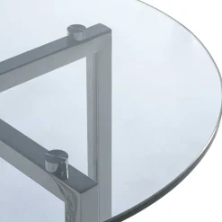 Runder Rauchglas Beistelltisch mit Bügelgestell - Teranim^Wohnen Clearance