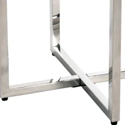 Runder Rauchglas Beistelltisch mit Bügelgestell - Teranim^Wohnen Clearance