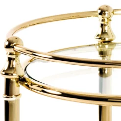 Wohnen Runder Servierwagen mit zwei Glasplatten - Perla