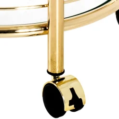 Wohnen Runder Servierwagen mit zwei Glasplatten - Perla