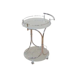 Runder Servierwagen Rino in Weiß Chrom^Wohnen Best