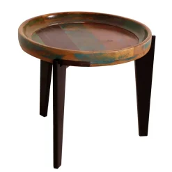 Runder Shabby Chic Beistelltisch aus Altholz - Vosbadus^Wohnen Hot